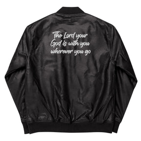 Joshua 1:9 I Premium Leather Bomber Jacket