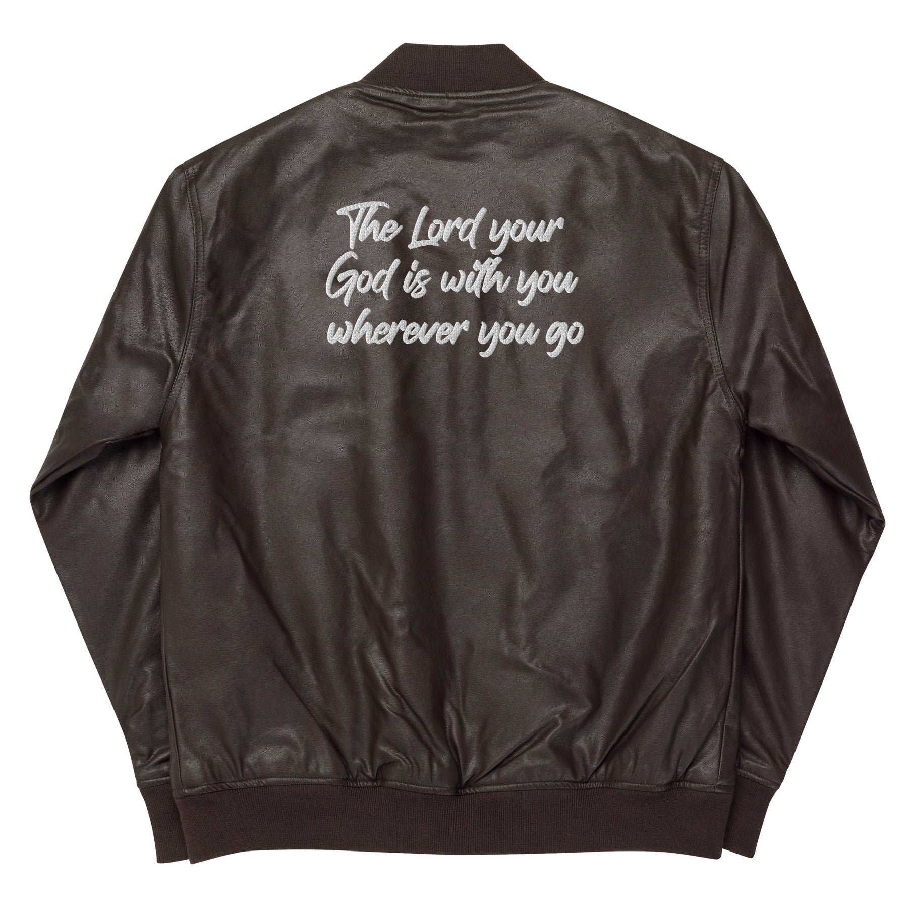 Joshua 1:9 I Premium Leather Bomber Jacket