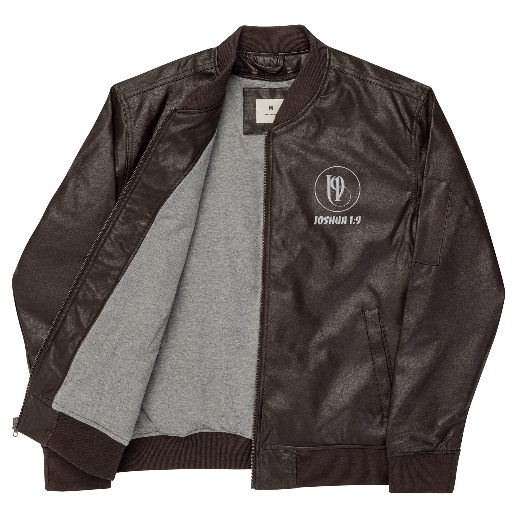 Joshua 1:9 I Premium Leather Bomber Jacket