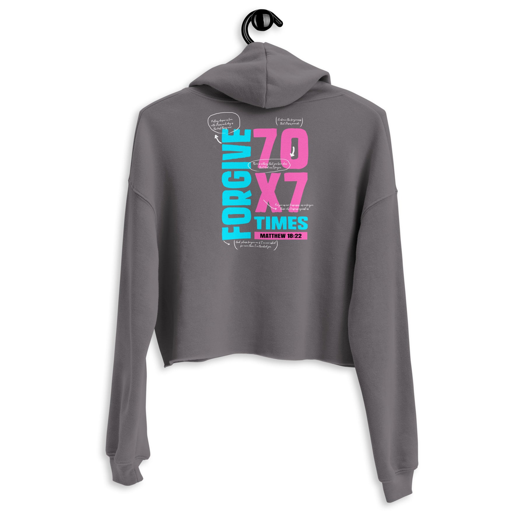 70 X 7 FORGIVE  I PREMIUM WOMEN'S CROP HOODIE