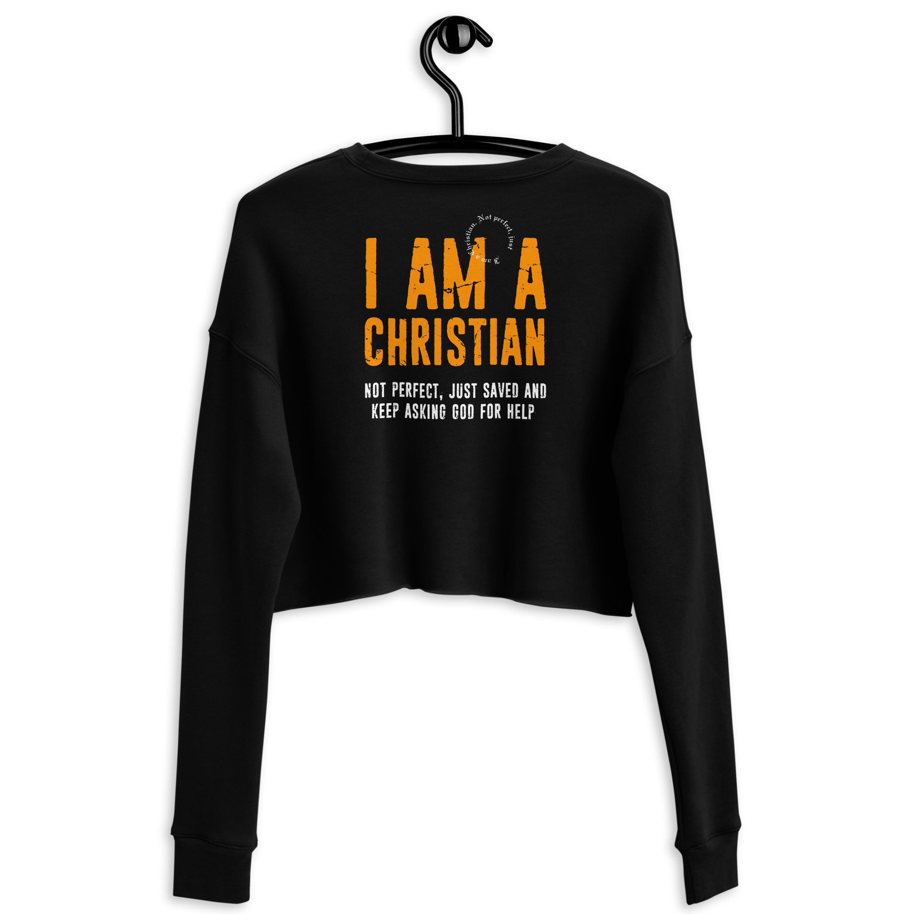 I AM A CHRISTIAN I PREMIUM WOMEN'S CROP SWEATHSHIRT