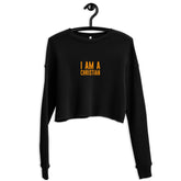 I AM A CHRISTIAN I PREMIUM WOMEN'S CROP SWEATHSHIRT