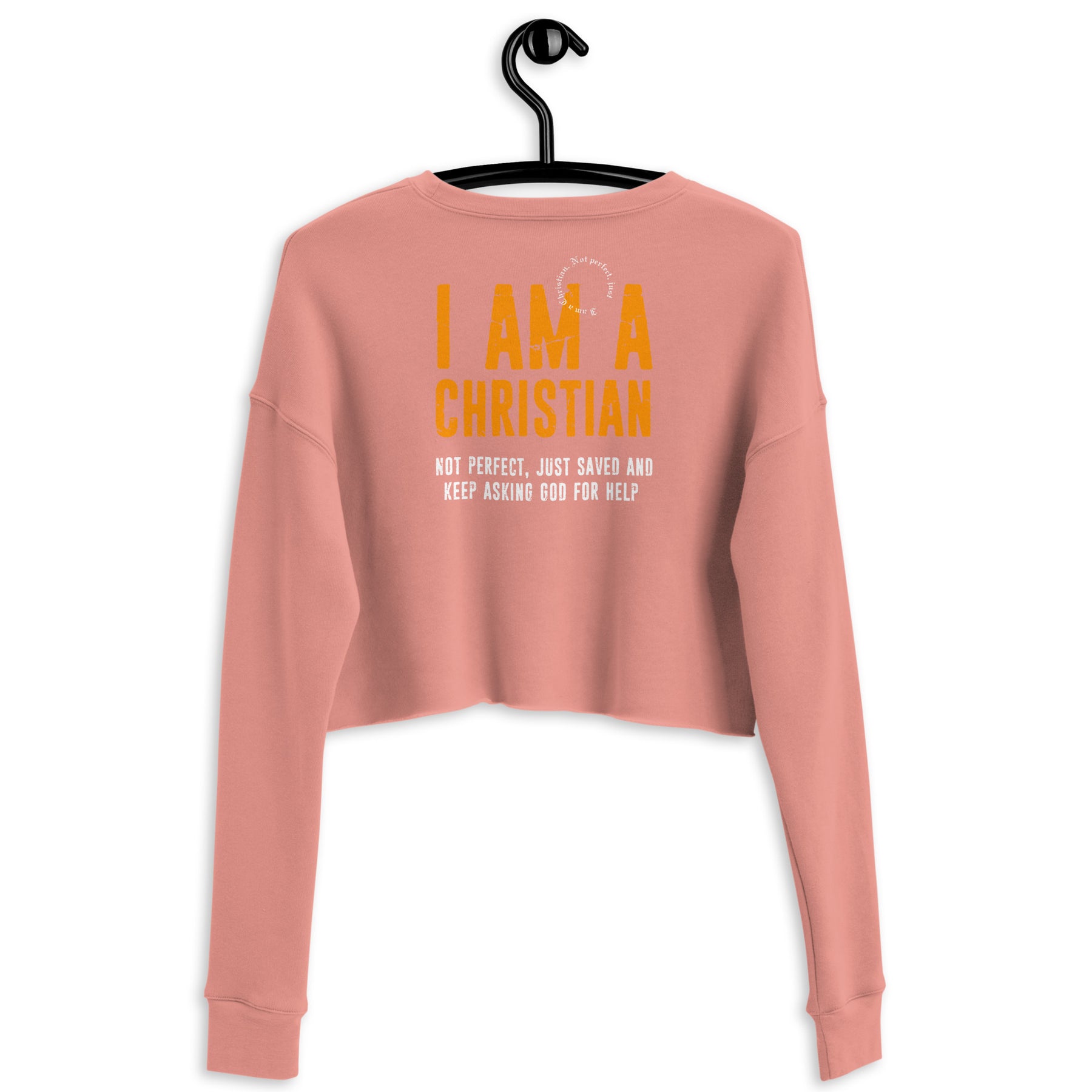 I AM A CHRISTIAN I PREMIUM WOMEN'S CROP SWEATHSHIRT